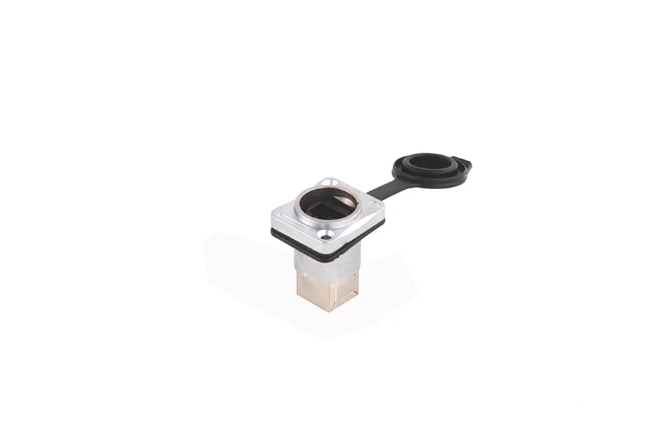 10pcs Waterproof D type RJ45 Connector Female to Female Socket Metal Shell Chassis Panel Mount Network Ethernet RJ45 Adapter