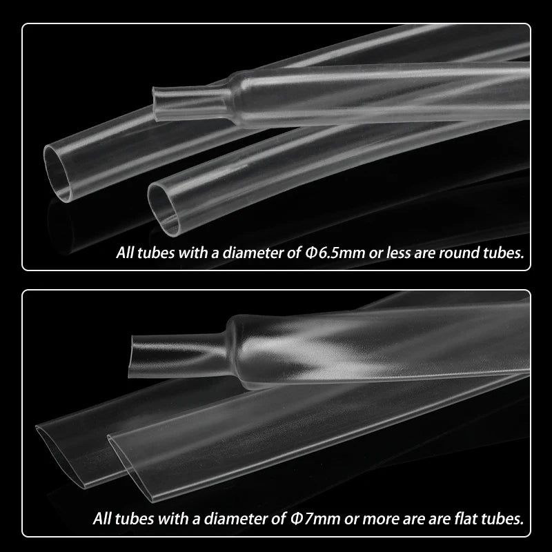 1/2/5M Clear 2:1 Heat Shrink Tube Diameter 0.6mm~120mm Wire Repair Protector Polyolefin Insulated Shrinkable Cable SleeveTubing