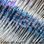 100PCS 1/4W 1% Metal Film Resistor 1 1.2 1.5 10 12 15 11 13 16 20 22 33 47 51 56 68 75 82 91 100 120 150 220 330 R K OhmM 0.125W