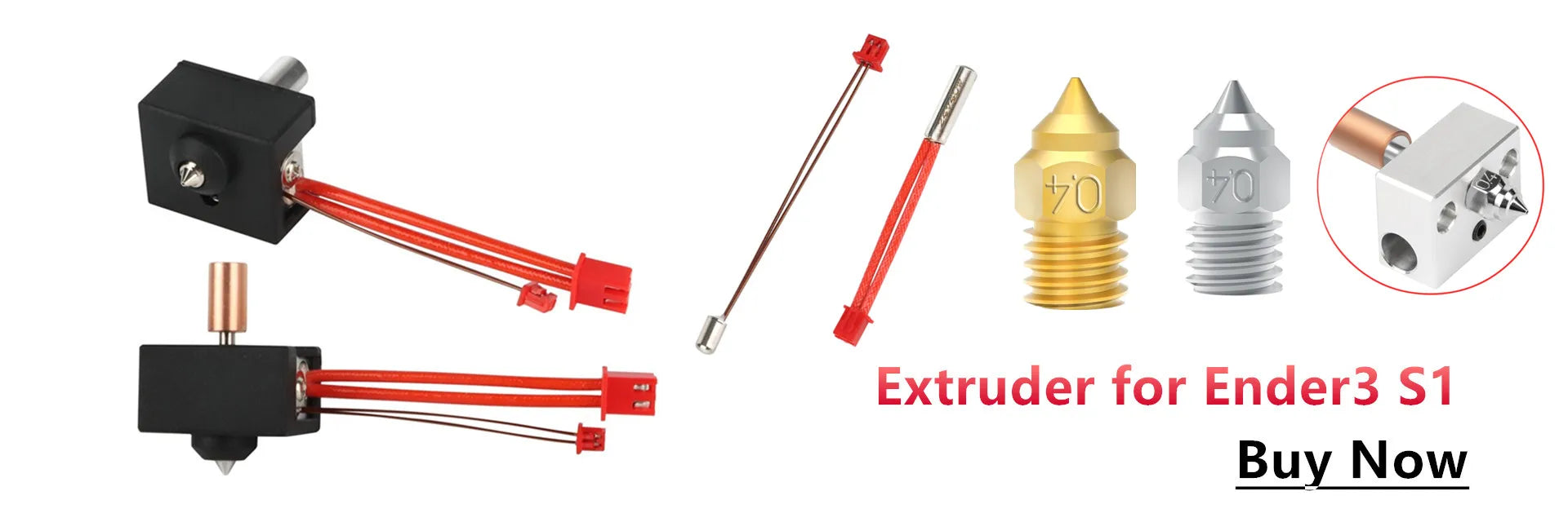 40/50W 24V Cartridge Heater High Temperature 300°C NTC100K Thermistor Heating Tube for Sprite Extruder Ender 3 S1 Pro 3D Printer