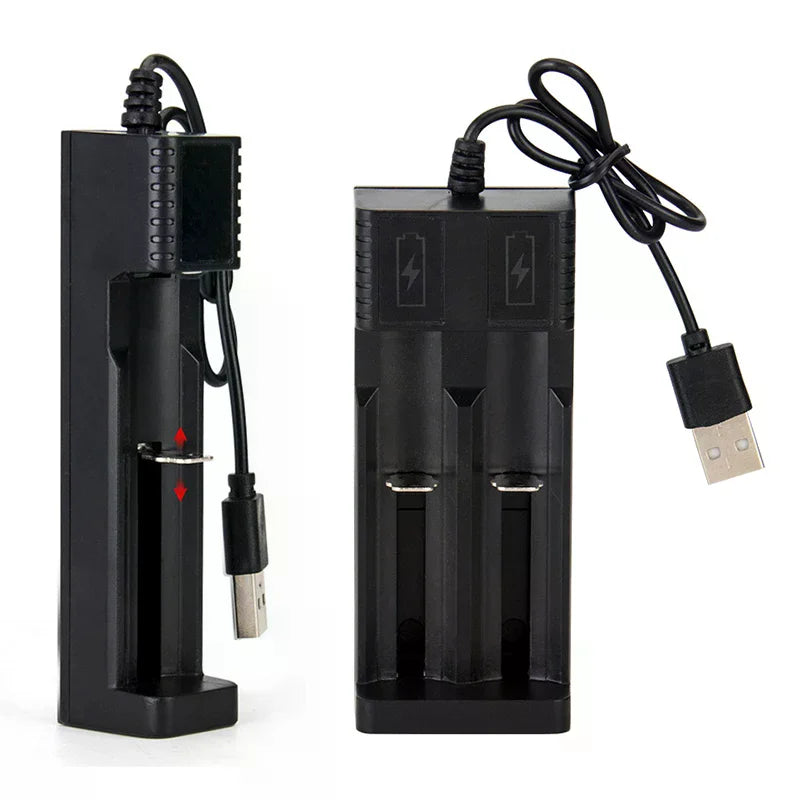 2-Slot Smart 18650 Battery Charger - USB-C Powered Lithium Ion Charger with LED Indicators, Universal Compatibility