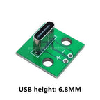 5/10PCS Data Charging Cable Jack Test Board with Pin Header 90 Degree Vertical Type C Female Male Connector Test PCB Board