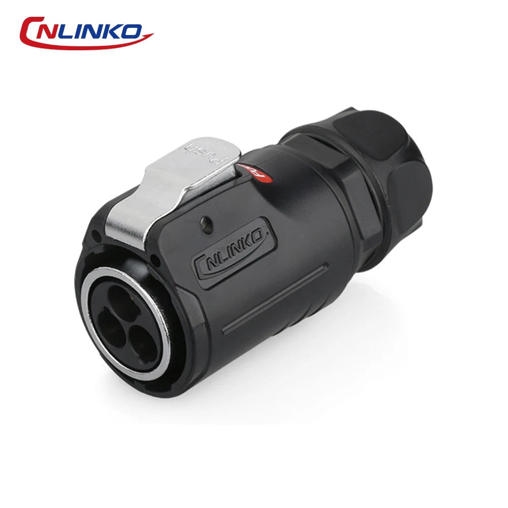 CNLINKO M24 Industrial Power & Signal Connector 2-24 Pin 25A 500V Waterproof IP68 Semi-Metal Solder Type Single-Hole Mount