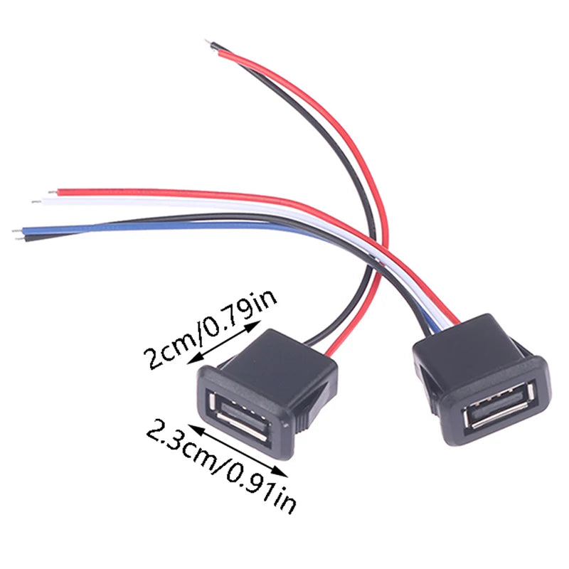 High Quality USB 2.0 Female Power Jack USB2.0 Charging Port Connector With Cable USB Charger Socket