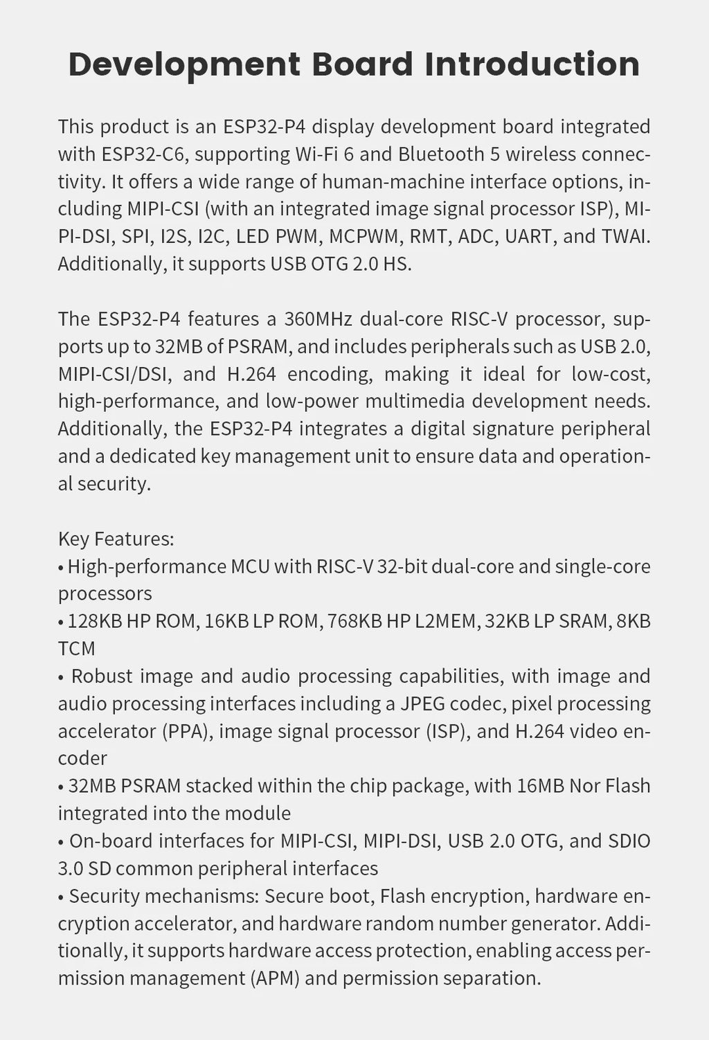 4.3-inch 480 * 800 IPS capacitive touch ESP32P4 development board ESP32-C6 development board with shell and camera