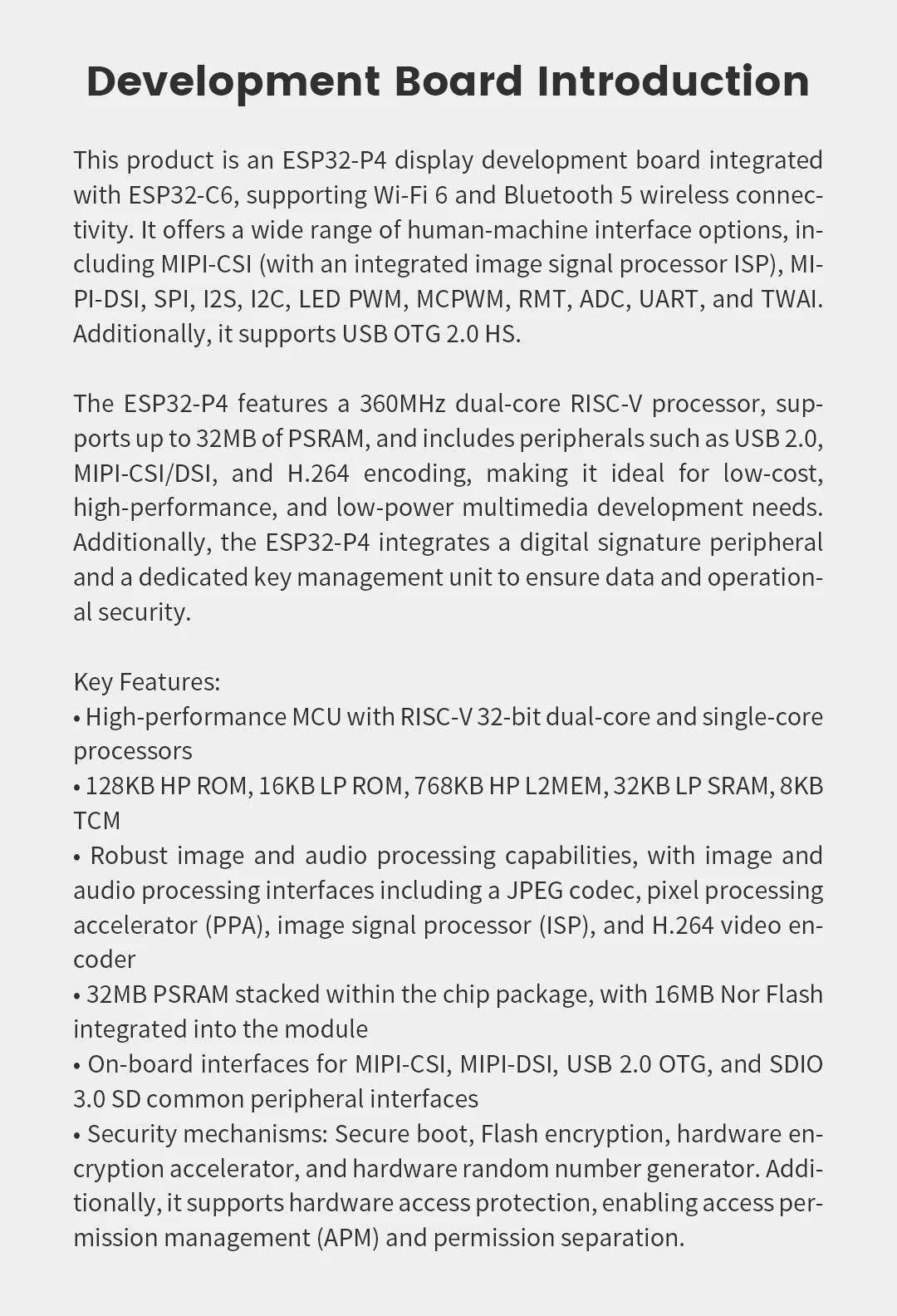 4.3-inch 480 * 800 IPS capacitive touch ESP32P4 development board ESP32-C6 development board with shell and camera