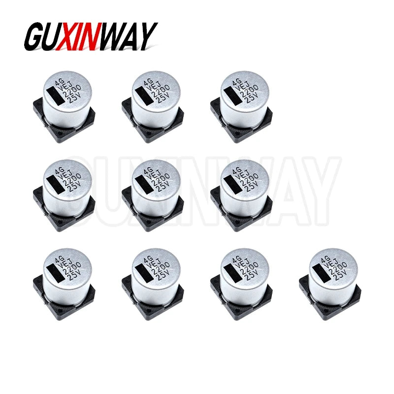 10PCS SMD Aluminum Electrolytic Capacitor 6.3V 10V 16V 25V 35V 50V 1UF 2.2UF 10UF 22UF 47UF 100UF 220UF 470UF 1000UF