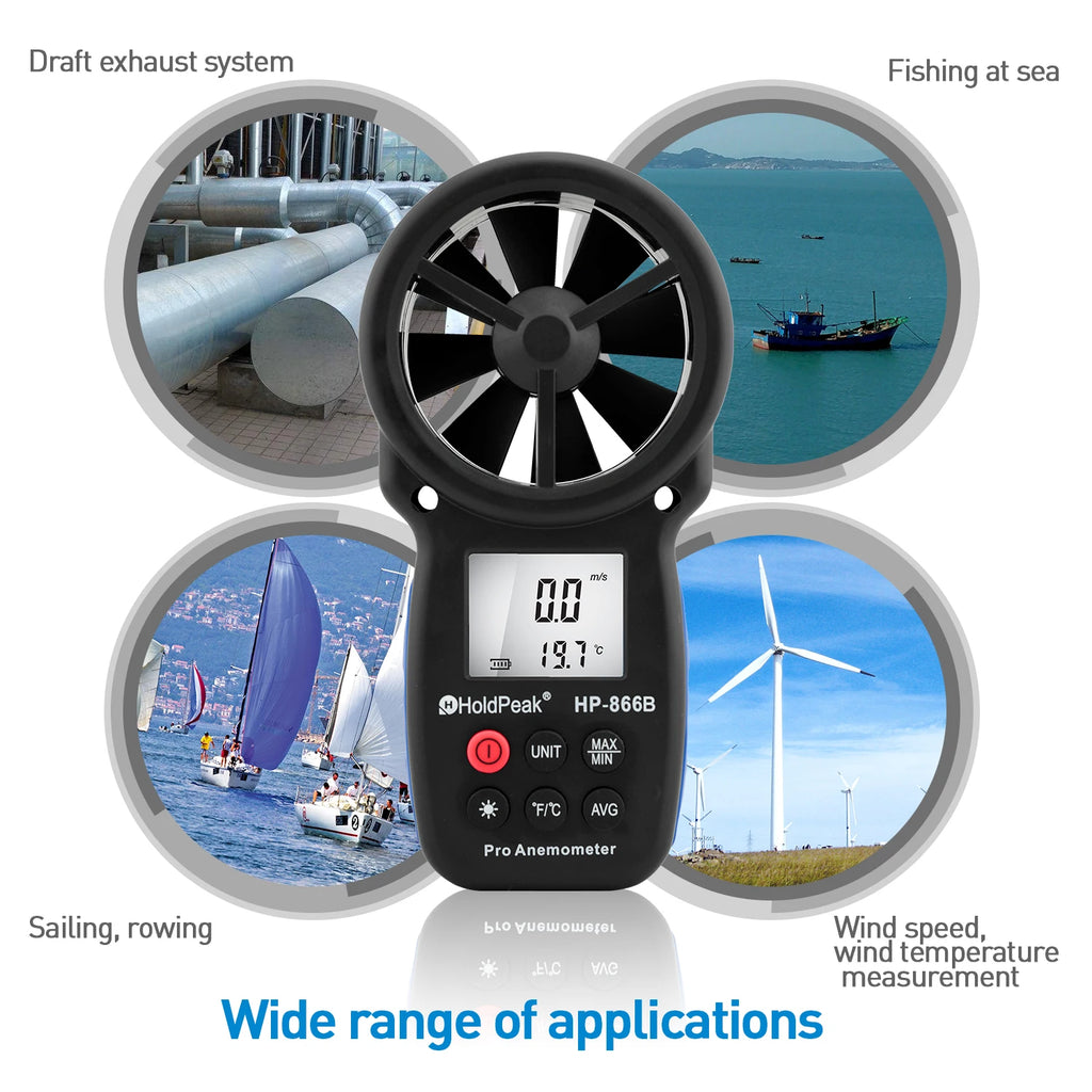HP-866B-WM Weather Meter Anemometer Wind Speed Temperature Humidity Barometer Altitude