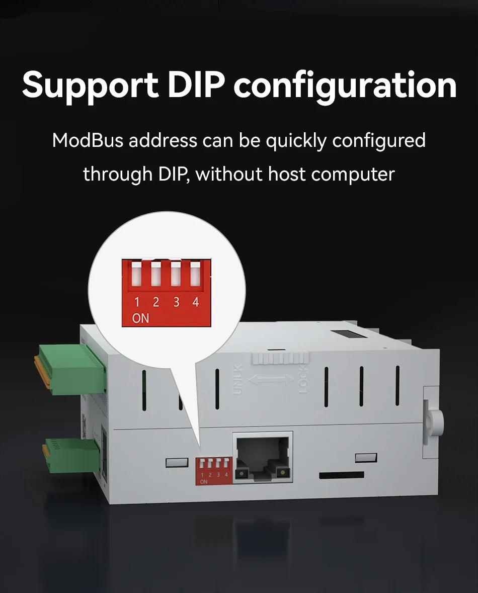 Distributed Remote IO Module RJ45 RS485 AI/DI/DO Modbus TCP RTU CDSENT M31-U Series Switch Analog Input/Ouput Rail Installation