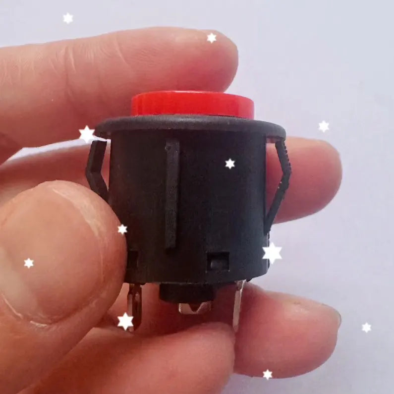1PC 22MM Power 3PIN Latching/Self Locking Glowing Red Plastic Push Button Switch With LED 12V Panel Indication