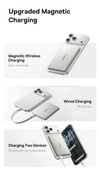 Baseus 5000mAh Magnetic Power Bank 15W Wireless 20W Wired Charging Thin Card-Sized Slim Portable Powerbank for iPhone 17 Samsung