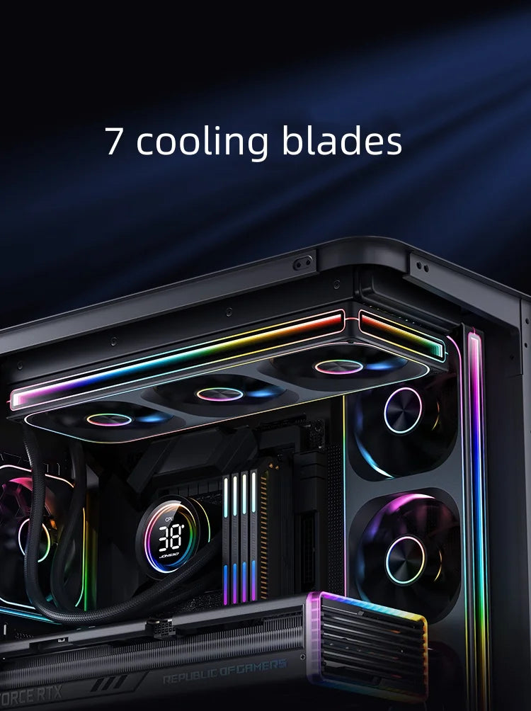 Jonsbo ZA-420/140 Computer Case Fan DIY Exchange 2 Sets Fan Blades  5V ARGB 140mm PWM Reverse Combination Cooling Fan