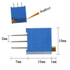 3296W Potentiometer Resistor Kit Precision Adjustable Variable  Resistance Trimmer Potentiometer 1K 10K 100K 1M 50R 100R