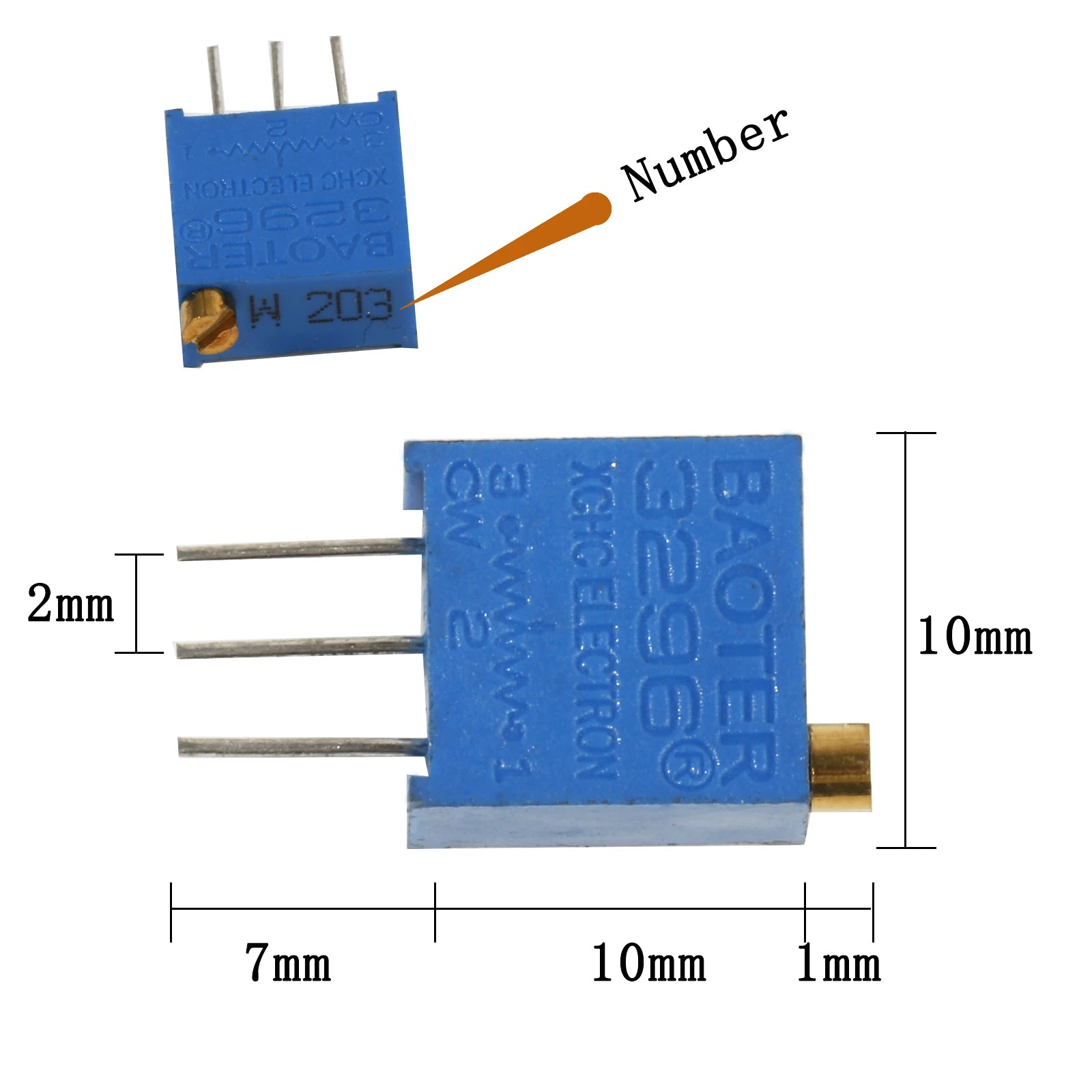 3296W Potentiometer Resistor Kit Precision Adjustable Variable  Resistance Trimmer Potentiometer 1K 10K 100K 1M 50R 100R