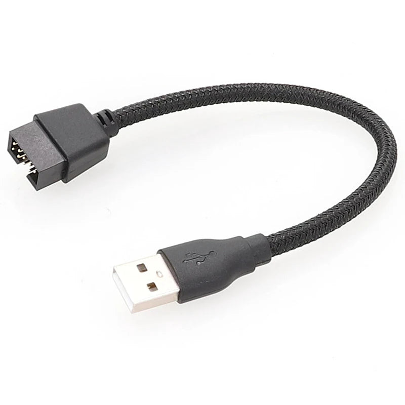 USB A Male to 9‑Pin Motherboard USB Header Extension Cable USB2.0 Mainboard Front Panel Internal Adapter Cord
