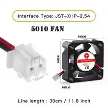 3010 4010 5010 3D Printer Cooling Fan, 12V 24V 5V 2Pin Low Noise, for Ender 3-Style J-Head Heatsink