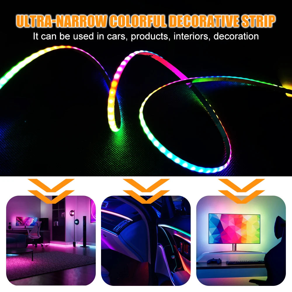 DC5V DC12V 5mm WS2812B COB LED Strip WS2812 Smart RGBIC Individually Addressable 160Leds/m High Density Flexible Pixel Light