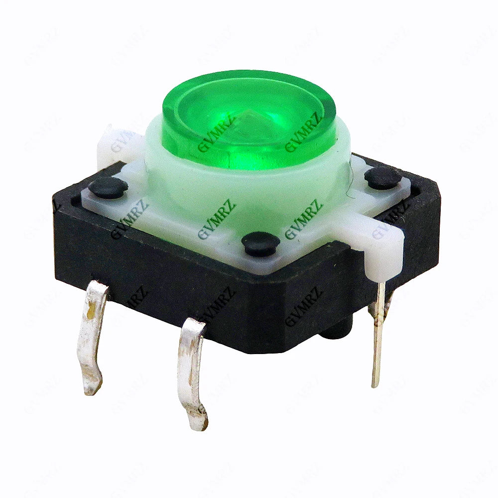 5PCS 12X12X7.3 Tactile Push Button Switch Momentary Tact LED 5 Color 12X12X7.3mm 12*12*7.3mm Blue,White,Yellow,Red,Green
