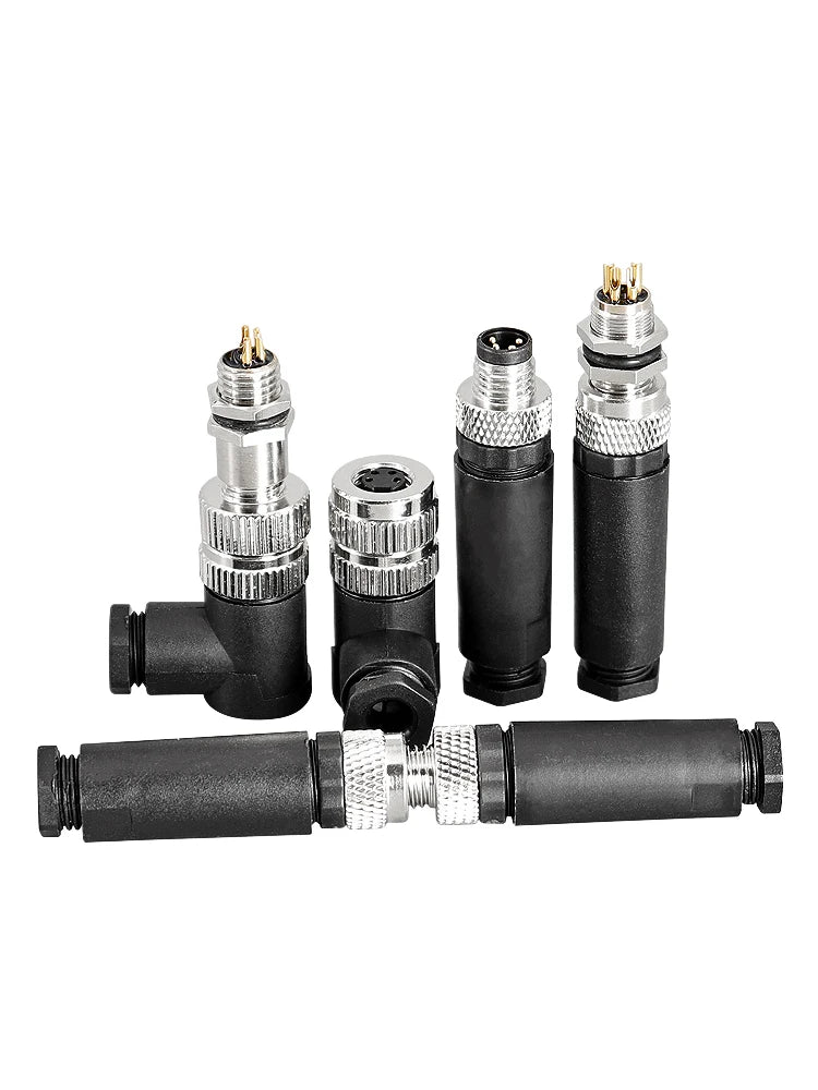 M8 Sensor Connector Waterproof Male&Female Plug Straight Angle Screw Threaded Coupling 3pin 4pin 5pin 6pin 8pin
