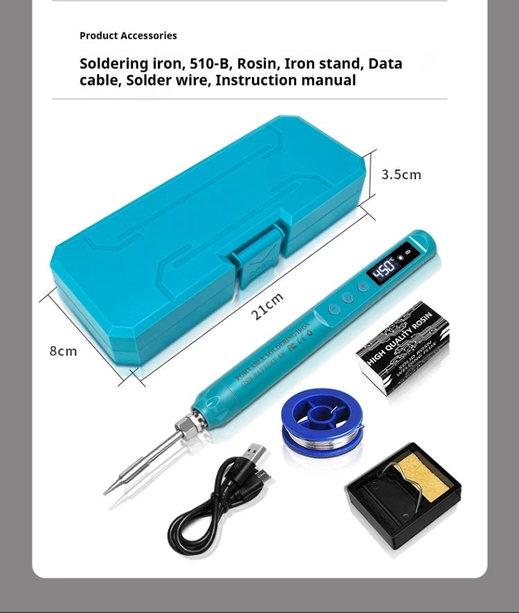 KANOYU Wireless solder iron usb charging portable digital display intelligent lithium battery for small home maintenance