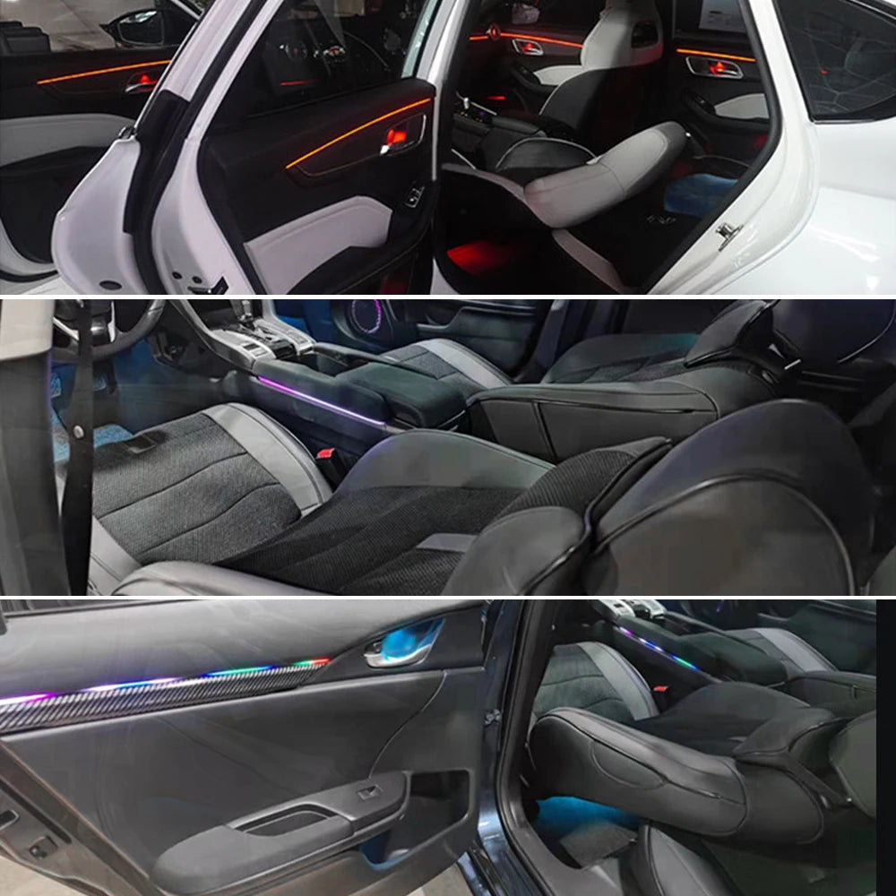 Symphony Car Ambient Lights Kit 18 in 1 LED Interior RGB APP Control Acrylic Guide Strip Light Auto Atmosphere Lamp