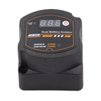 Dual Battery Isolator 12V 140A Auto Manual Voltage Sensitive Relay with Digital Voltmeter Smart VSR for Camper Car RV Yacht Boat