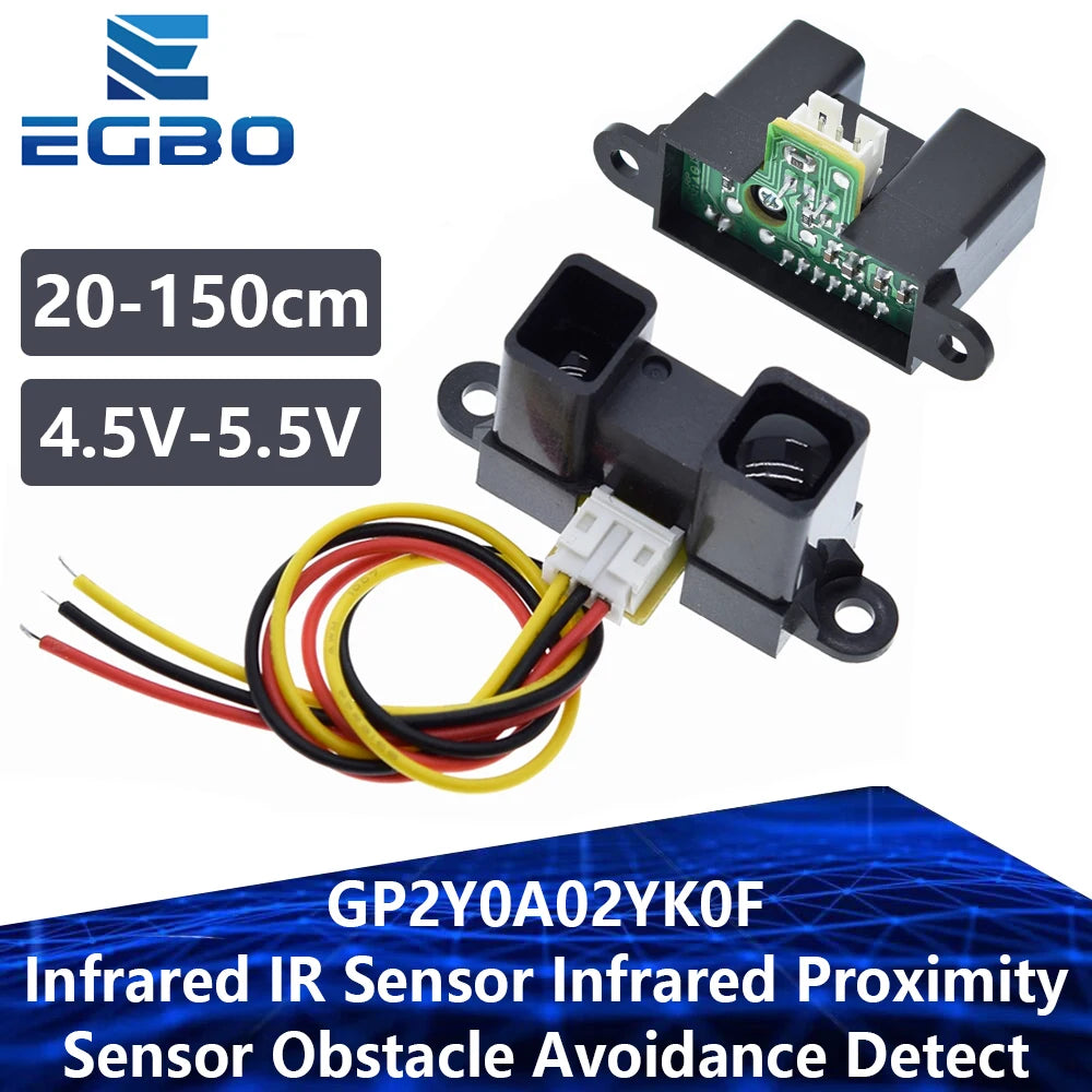 GP2Y0A02YK0F Infrared IR Sensor Infrared Proximity Sensor Obstacle Avoidance Detect 20-150cm Distance Measuring With Cable