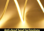 1M-50M 220V COB LED Strip Dimmable 360LEDs/m EU Plug Kitchen Home Room Decoration Flexible Ribbon for Outdoor Garden Lighting