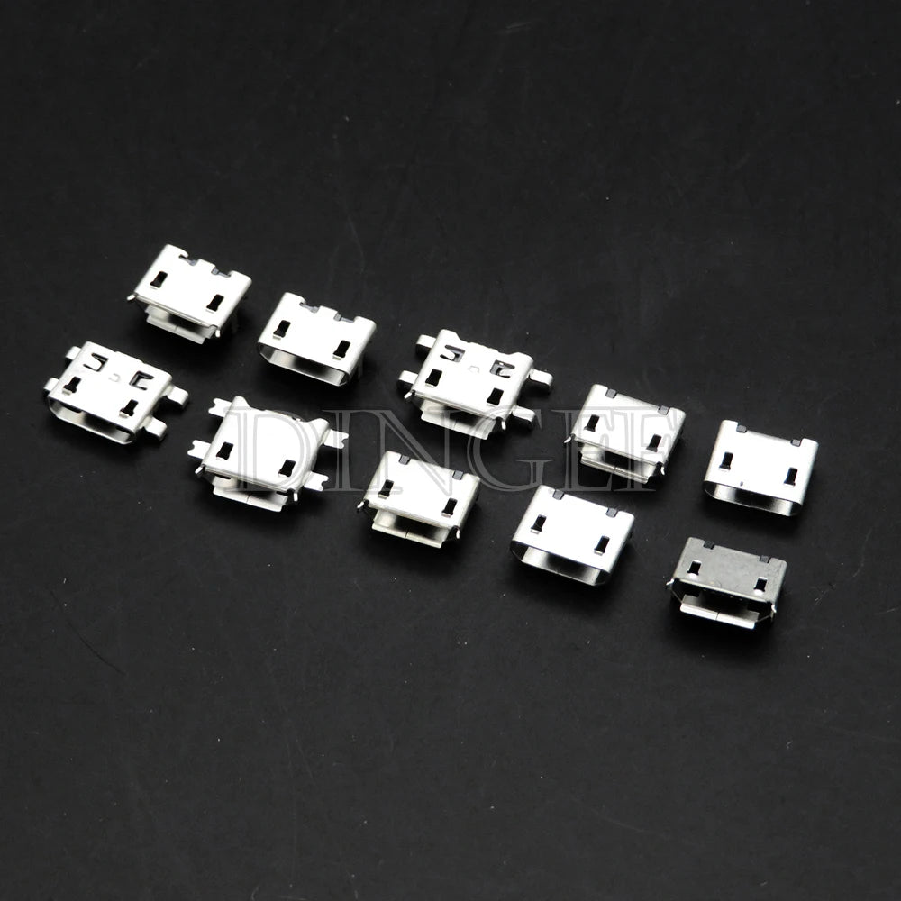 10 Types Each 5PCS Micro USB Female 4/5PIN DIP Type B SMT USB Connectors Jack Tail Sockect Plug Terminals For Diy repair MP3/4/5