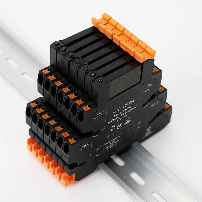 DC Control AC Slim Interface Solid State Relay Module DIN SSR Slim Relay DC Control DC 41F-1Z-C2 C4 SSR Relay DIN Rail