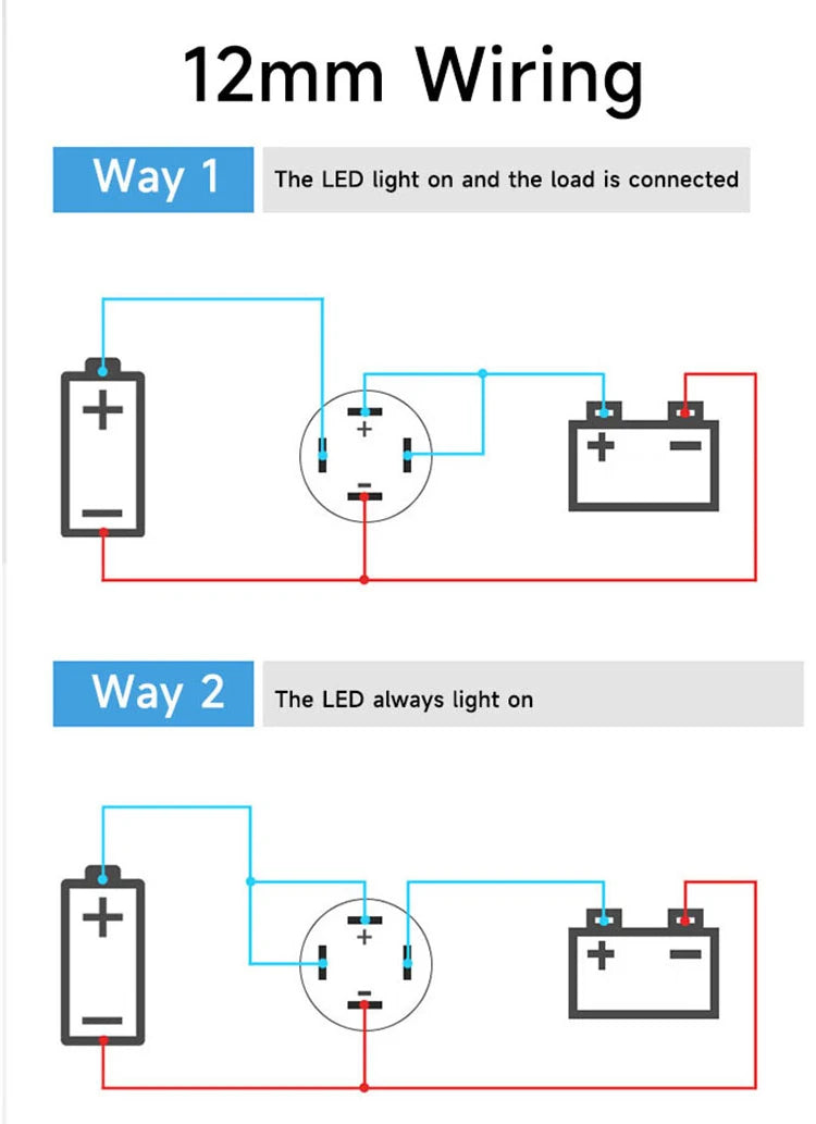 Extended Head 12mm 16mm 19mm 22mm metal push button switch on off power LED light Waterproof circle 3v 6v 12v 24v 110v 220v ip65
