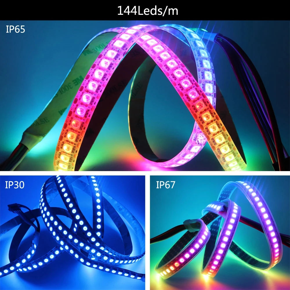WS2812B WS2811 WS2813 WS2815 5050 RGBIC Smart LED Strip WS2812 Individually Addressable IC 30/60/144Pixels/Leds/m Light DC5V/12V
