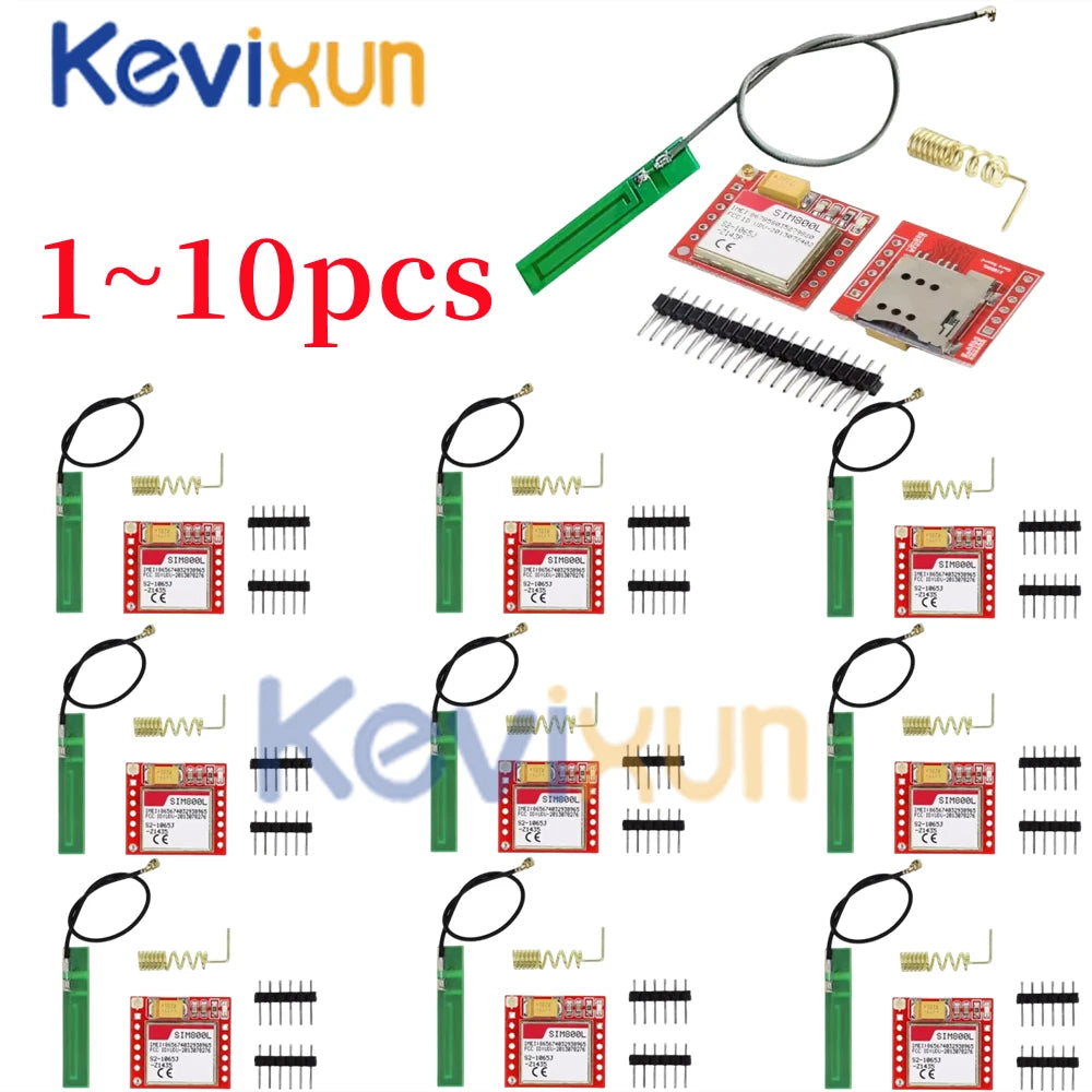 1-10pcs/Smallest SIM800L GPRS GSM Module Kit MicroSIM Card Core BOard Quad-band TTL Serial Port with the antenna