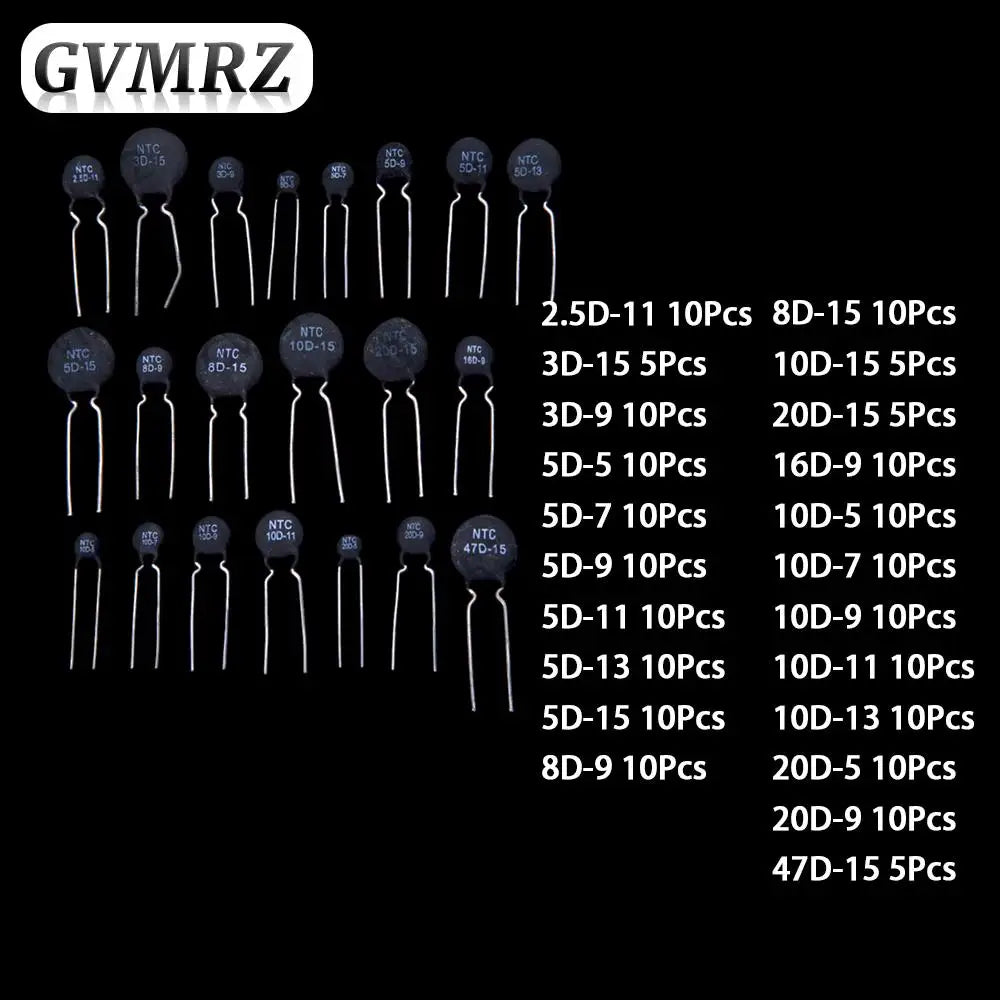 22Values 10D-5 10D-720D-9 NTC Thermistor Resistor Assortment kit 3D-15 3D-9 5D-5 5D-7 5D-9 8D-15 10D-15
