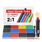 Heat Shrink Tube Kit with Optional Heat Gun Electrical Wire Cable Waterproof Insulation Dual Wall Shrink Tubing for Cable Repair