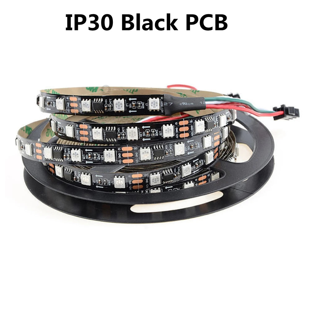 DC12V 24V WS2811 RGB LED Strip Individually Addressable 30/48/60/72/84 Leds/m Tape Light IP30/65/67 Waterproof Flexible Ribbon