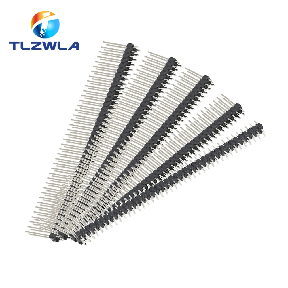 2.54mm 2X40 Pin Single Double Row Male Connector PCB Board Pin Header Long 8.5/11.5/13/14/15/17/19/25/30mm 1X40P Strip Pinheader