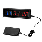 Seesii Timer 1.5" Digital Countdown Clock Stopwatch With Remote LED Interval Timer Clock For Home Gym Fitness Crossfit Equipment