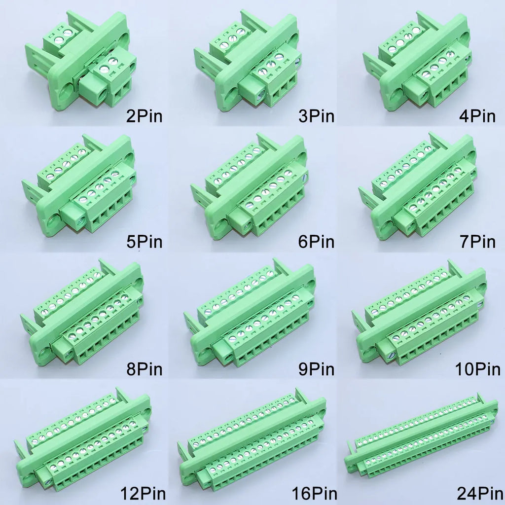 1Set Pitch 3.81mm 2P/3P/4P/5P/6P/7P/8P/9P/10P/12P/16P Pluggable Terminal Block Connector Wall Through Non Welding Plug 15EDGWC