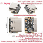 100Pcs/1pc 3.7V 4.2V Mini 18650 Lithium Battery Charger Board Type-C USB Input Module Keyboard Charging Power Protection Board