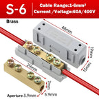 Wire Connector High Power Splitter Quick Electrical Cable Terminal Blocks Junction Box Connectors Large Current Conductor Brass