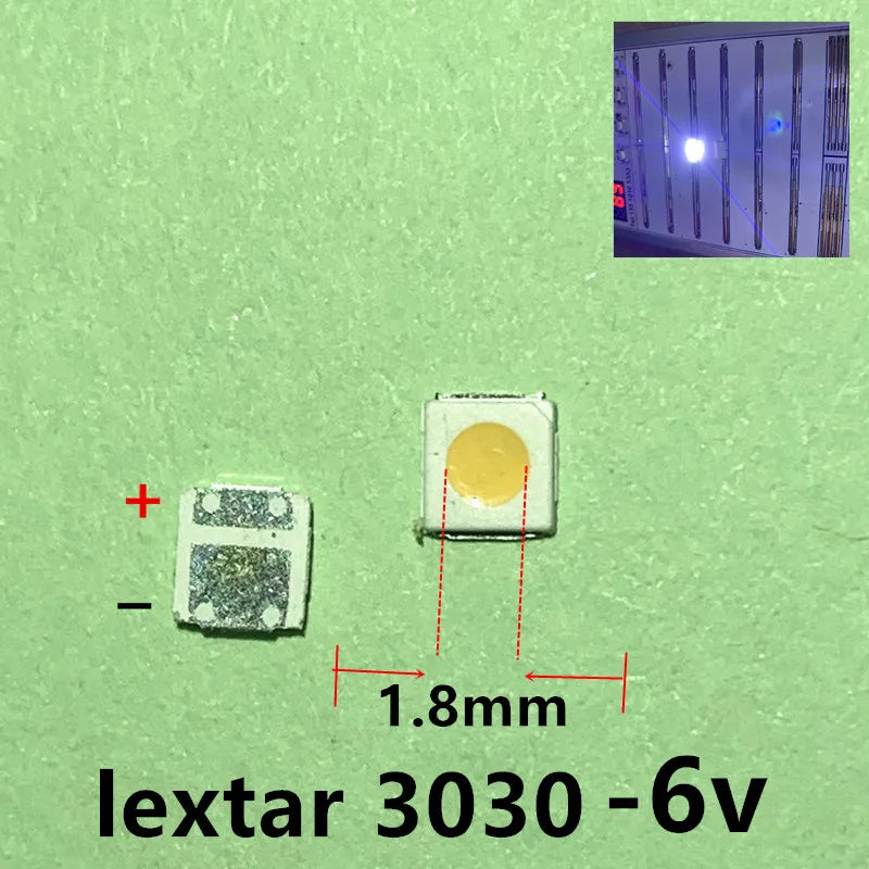 100pcs 3030 Backlight High Power LED DOUBLE CHIPS 1w 1.5W 2w 3V-3.6V 6v lextar JUFEI AOT Cool white PT30A66 TV