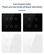 Tuya WiFi Smart Switch Brazil Standard 4x4 Size Touch Sensor 4/6/8 Gang Wall Light Switch Voice Control By Alexa Google Home