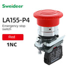 XB4 22mm Mushroom Emergency Stop Button Switch 10A Key Emergency Stop Power Push Button Switch 1NC 1NO Start Switch Red Green