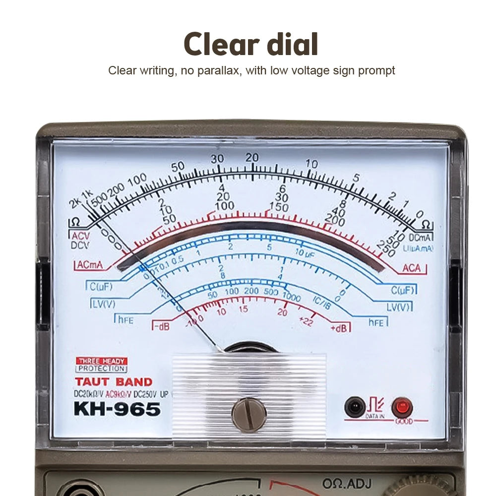 KH965 Analog Multimeter Universal Meter Pointer Display Electrical Tester AC DC Voltage Current Resistance With Test Pen Buzzer