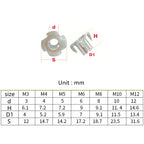 90Pcs M3-M8 Four Prong T-Nuts Kit, Blind Insert Captive Nuts for Wood Furniture, Assorted Woodworking Hardware