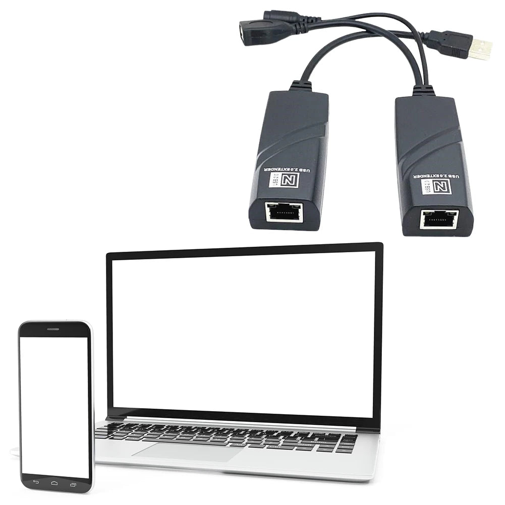 USB Ethernet Extender Connections Up To 100m USB 2.0 Network Cable Extender To RJ45 Plug and Play for Camera Mouse Keyboard