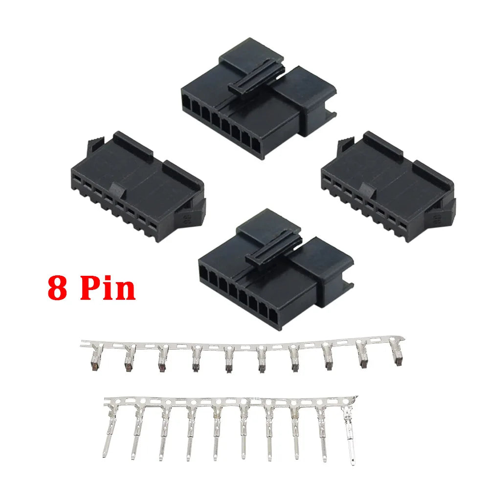 10 Sets JST SM 2.54mm 2/3/4/5/6/7/8Pin Male Female Plug Socket Housing Terminal Connector SM-2P SM-2R JST SM2.54