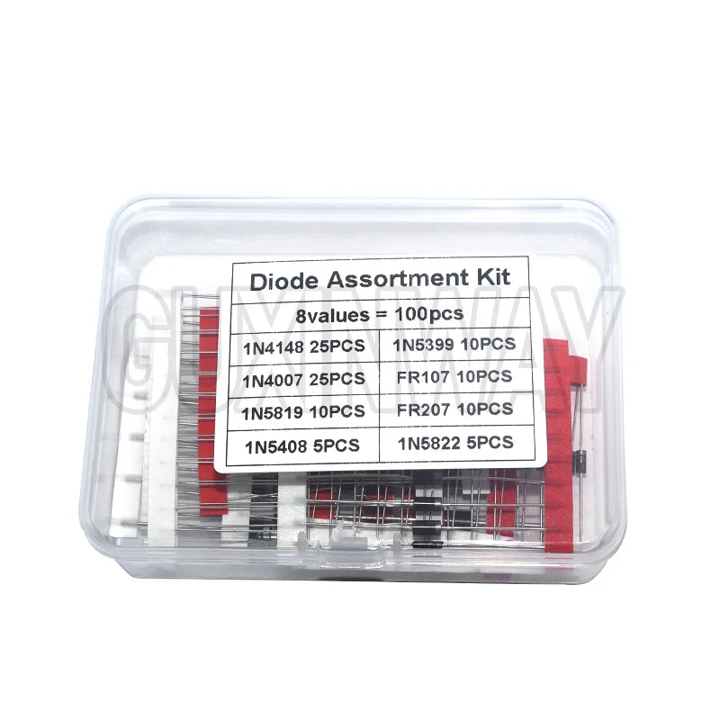 Rectifier Diode Schottky Diode Kit 1N4007 1N4148 1N5408 1N5819 1N5822 1N4001 1N4004 1N5404 FR107 FR207 Fast Switching