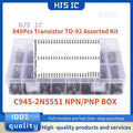 840pcs/Box 24Values TO-92 Transistor Assortment Kit BC327 BC337 BC547 2N2222 3904 3906 C945 S8050 S9014 PNP/NPN transistors pack